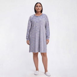 Plus Size Goodnight Kiss Bows Velour Henley Nightshirt