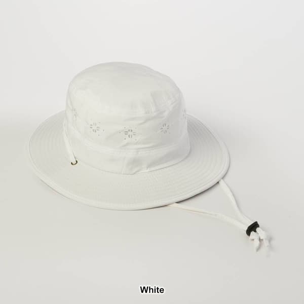 Womens Sun Life Eyelet Bucket Hat with Chin Strap