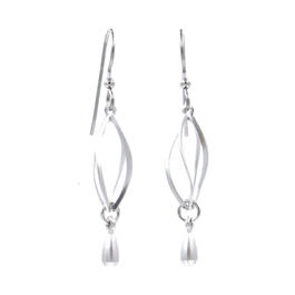 Silver Forest Silver-Tone Elongated Cage Drop Earrings