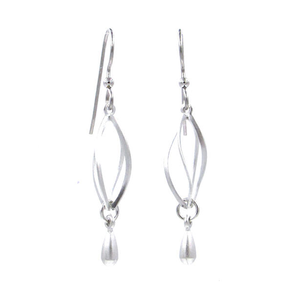 Silver Forest Silver-Tone Elongated Cage Drop Earrings - image 