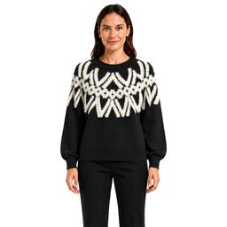 Womens Zac & Rachel Long Puff Sleeve Fair Isle Sweater