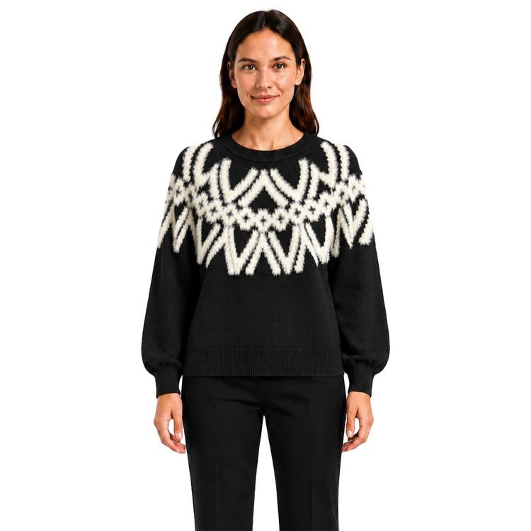 Womens Zac & Rachel Long Puff Sleeve Fair Isle Sweater