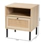 Baxton Studio Caterina Natural Brown Wood 1-Door Nightstand - image 8