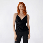 Juniors Love Tree Satin Drape Neck Jewel Strap Tank Top - image 1