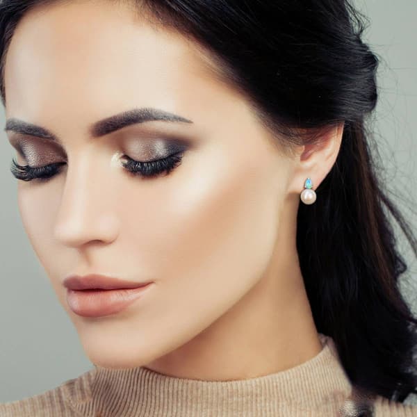 Gemstone Classics™ Freshwater Pearl & Ethiopian Opal Earrings