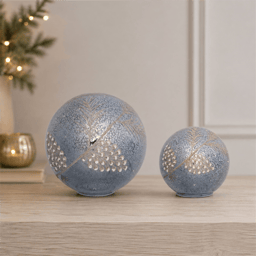 Melrose LED Blue Pinecone Globe - Set of 2