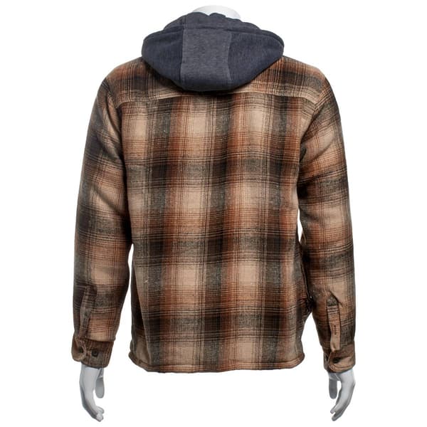 Mens Mountain Ridge Flannel Jacket w/ Chest Protector - Brown/Tan