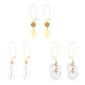 Ashley Cooper(tm) 3pr. Gold White Beaded Petal Earrings - image 1