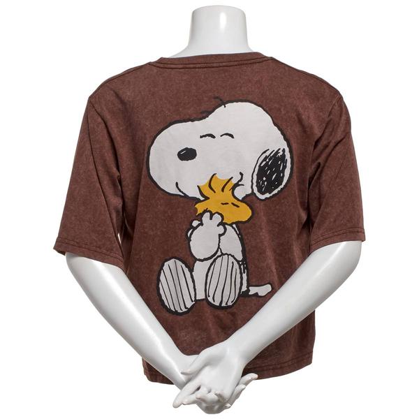 Juniors Freeze Mineral Wash Snoopy NY Front Back Skimmer Tee
