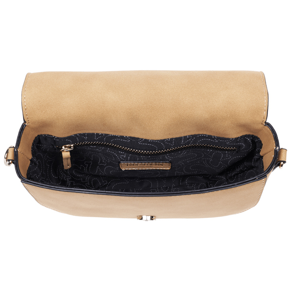 True Religion Trapunto Logo Suede Flap Crossbody