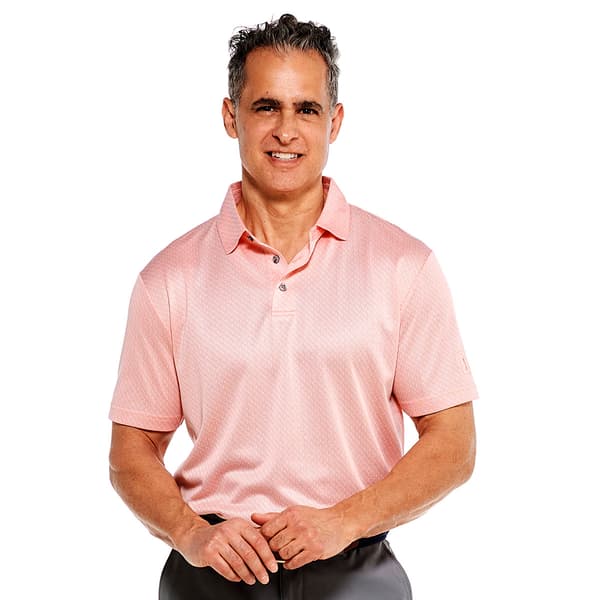 Mens PGA Tour&#40;R&#41; Flamingo Geometric Short Sleeve Golf Polo