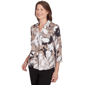 Women Alfred Dunner 3/4 Sleeve Shadow Leaf Button Front Top - image 3