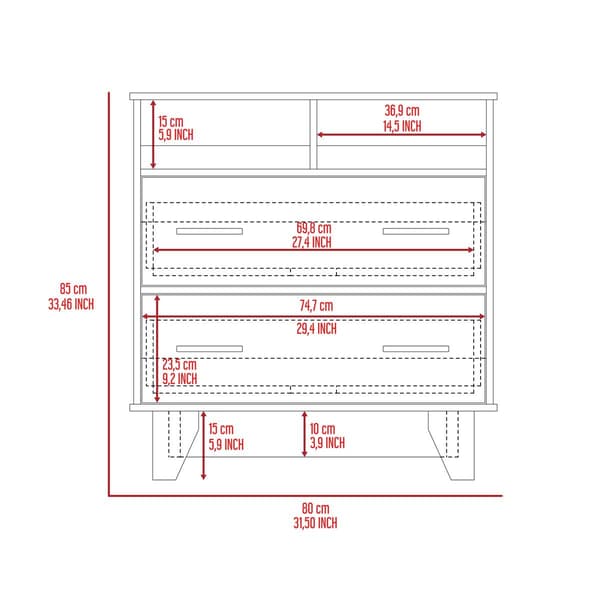 FM FURNITURE Portobelo Two Drawer Dresser