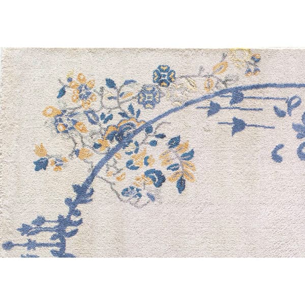 Rugs America&#8482; Valentina Gold Magnolia Floral Transitional Runner
