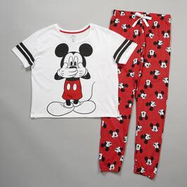 Juniors MJC Short Sleeve Mickey Head Toss Jogger Pajama Set