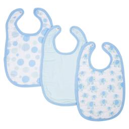 Baby Boy MiracleWare(R) 3-Pack Blue Muslin Adjustable Bib