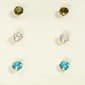 10kt. Gold 3 Pair 4MM Cubic Zirconia Earrings - image 1