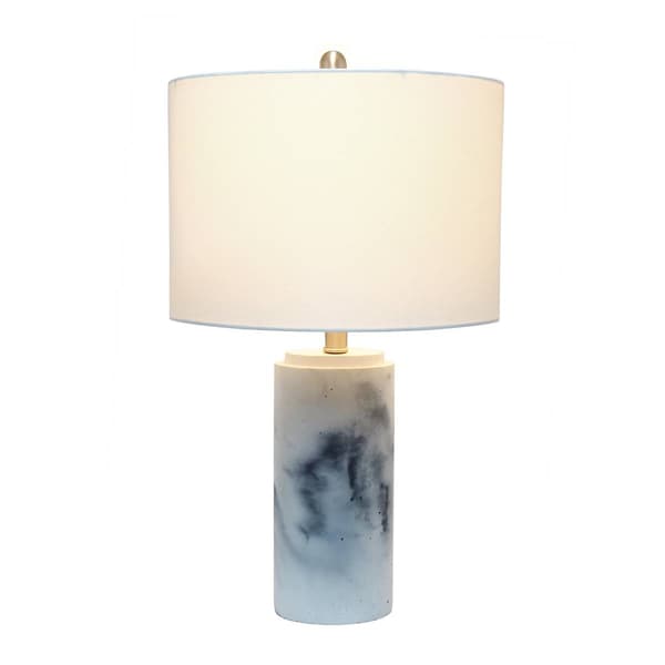 Lalia Home Marbleized Table Lamp w/White Fabric Shade