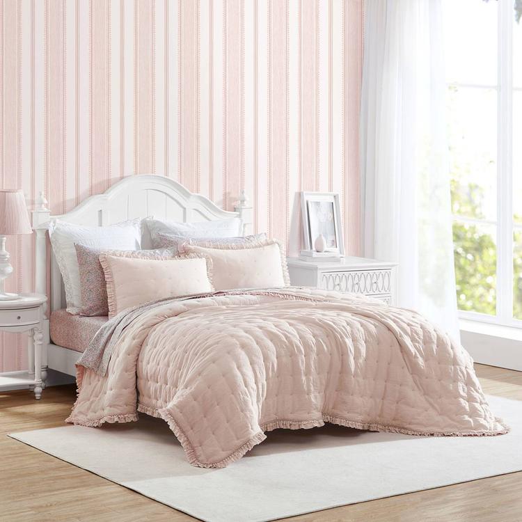 Laura Ashley Hailee Microfiber Reversible Quilt Set