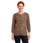 Womens Emily Daniels 3/4 Sleeve Animal Rhinestone Sweater - image 1