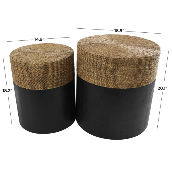 9th & Pike® Bohemian Black Wood Accent Table Set