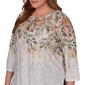 Plus Size Alfred Dunner Classics 3/4 Sleeve Autumn Leaves Blouse - image 5