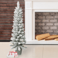 Santa''s Workshop 4ft. Pre-Lit Warm White Flocked Slim Potted Tree - image 3