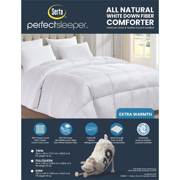 Serta® 300 Thread Count White Down Fiber Extra Warmth Comforter