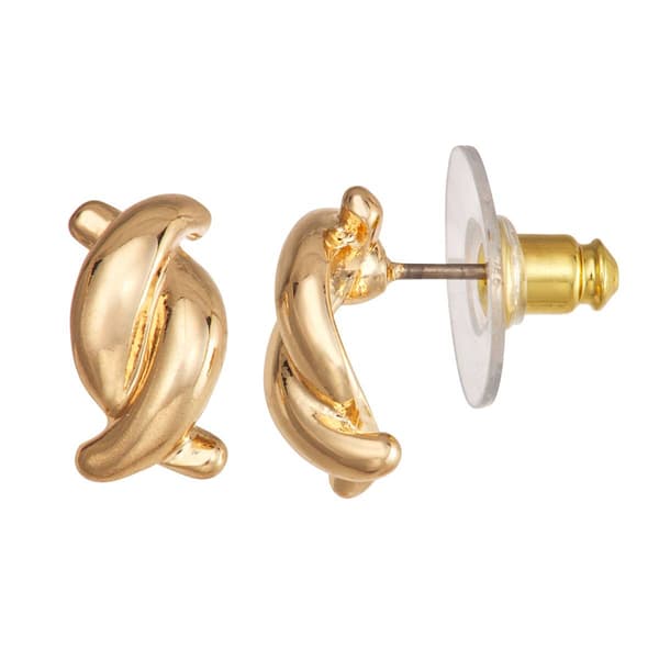 Napier Gold-Tone Story Twisted Stud Earrings