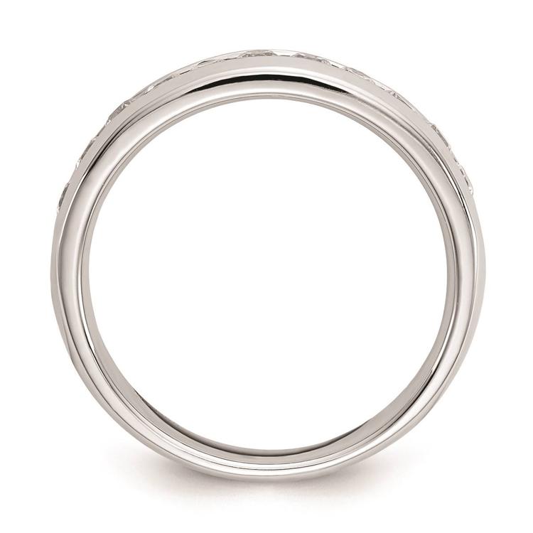 Pure Fire 14kt. White Gold Lab Grown 11-Stone Channel Band