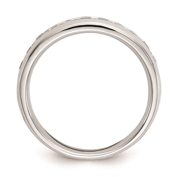 Pure Fire 14kt. White Gold Lab Grown 11-Stone Channel Band