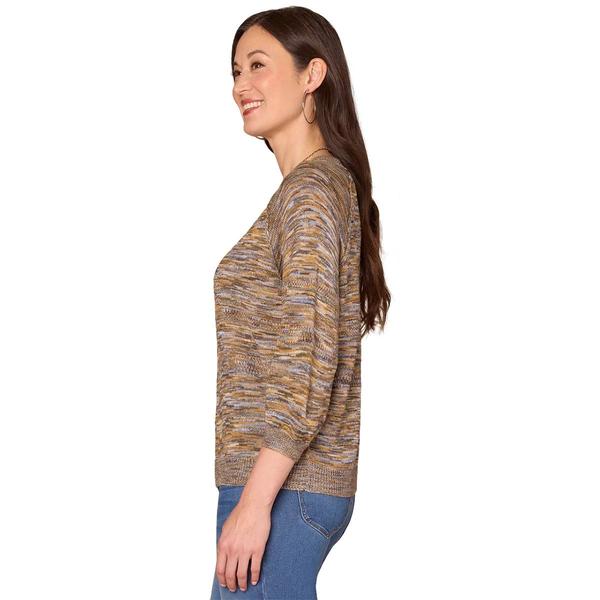 Womens Democracy 3/4 Blouson Sleeve Space Dye Sweater