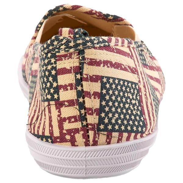 Womens Ashley Blue Twin Gore Flag Canvas Slip Ons