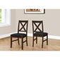Monarch Specialties 37in. Brown Leather Dining Chair - Set Of 2 - image 1