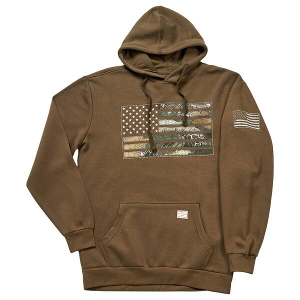 Mens Buckhorn River U.S. Flag Graphic Hoodie - Army Fatigue - image 