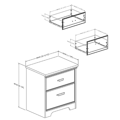 South Shore Versa 2-Drawer Nightstand