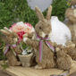 Northlight Sisal Mommy & Babies with Basket Easter Bunny Figure - image 2
