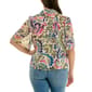 Womens Zac & Rachel Short Wide Sleeve Paisley Chiffon Blouse - image 2
