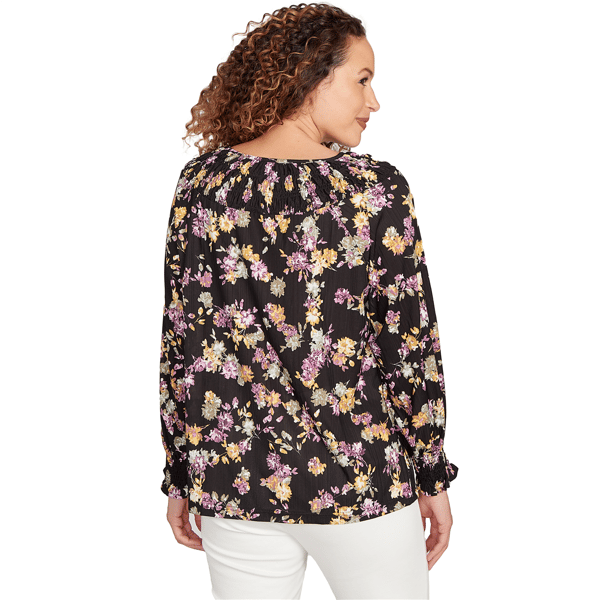Petite Emaline Deerfield Onion Skin Floral Smock Blouse