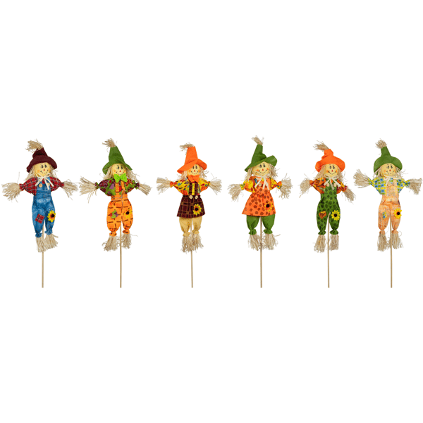 Northlight 24in. Scarecrow Fall Harvest Picks - Set of 6