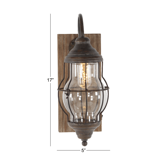 9th & Pike® Industrial Brown Metal Accent Lamp