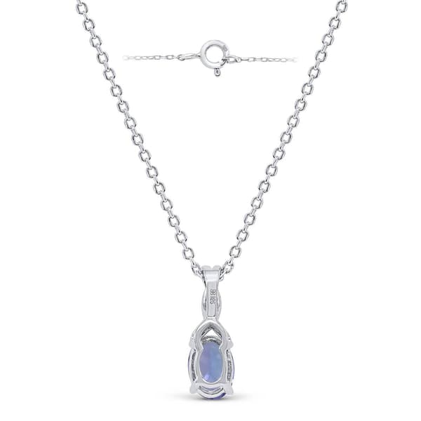 Gemstone Classics&#8482; Natural Tanzanite Lab Grown Diamond Pendant