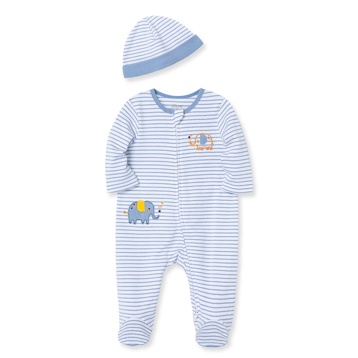 Baby Boy (NB-9M) Little Me® Starry Elephant Footie Pajamas...