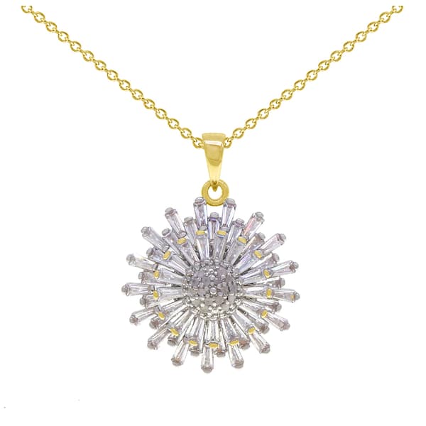 Gianni Argento Gold Plated Sunflower Pendant Necklace - image 