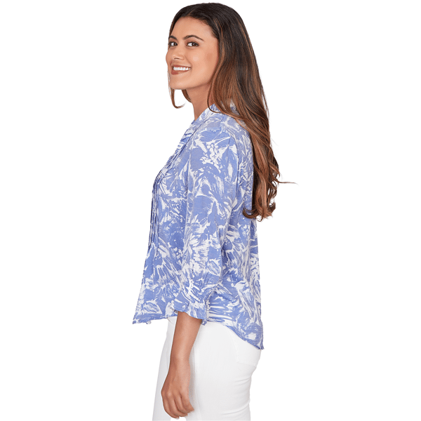 Petite Ruby Rd. Must Haves I 3/4 Sleeve Brushstroke Blouse