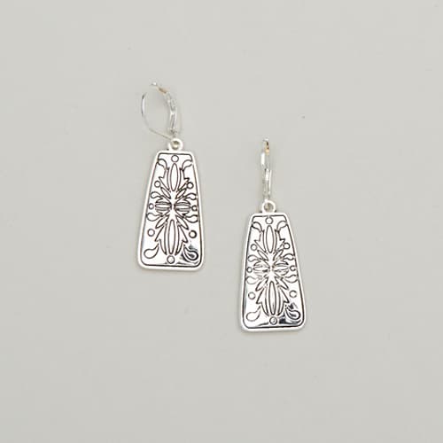 Napier Silver-Tone Filigree Rectangle Drop Earrings
