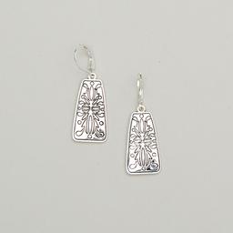 Napier Silver-Tone Filigree Rectangle Drop Earrings