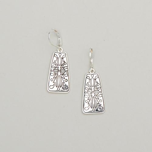 Napier Silver-Tone Filigree Rectangle Drop Earrings