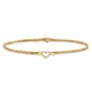 14k Gold Polished Open Heart 10in. Anklet - image 3
