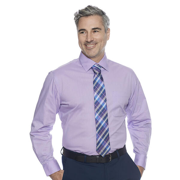 Mens Christian Aujard Purple Fitted Dress Shirt - image 